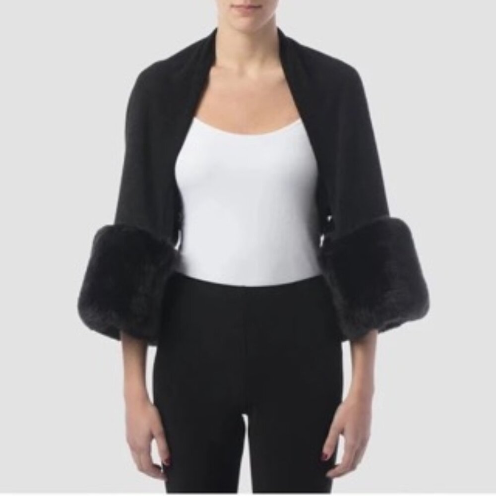 Joseph Ribkoff Fur Cuff Cover Up NWT